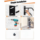 nzmegabuy wall-mounted black wrought iron handrail installation guide showing four simple steps for home safety