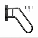 nzmegabuy black wrought iron wall-mounted handrail with 45-degree curved design and included mounting hardware