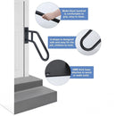 nzmegabuy black wrought iron wall-mounted handrail for steps with a 45-degree curved design for safety and support