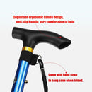 nzmegabuy blue folding hiking pole featuring an ergonomic black anti-slip handle and a convenient wrist strap