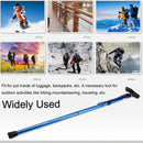 nzmegabuy blue folding hiking pole with ergonomic grip and rubber tip, shown in various outdoor activity settings.