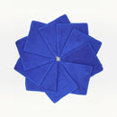 nzmegabuy 10 pack of blue microfiber cleaning cloths arranged in a star pattern for car, glass, and home use