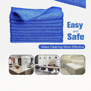 nzmegabuy 10-pack of blue microfiber cleaning cloths for car, kitchen, and bathroom surfaces, soft and absorbent