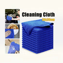 nzmegabuy 10 pack blue microfiber cleaning cloths for car, kitchen, and glass surfaces, soft and highly absorbent
