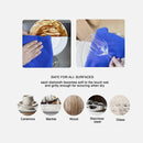 nzmegabuy blue microfiber cleaning cloths cleaning a plate and wine glass, safe for ceramics, marble, wood, and glass