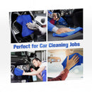 nzmegabuy blue microfiber cleaning cloths being used to clean car interiors, headlights, and surfaces