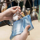 nzmegabuy blue microfibre cleaning cloth polishing a glass wine glass for a streak-free finish
