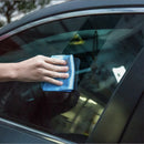 nzmegabuy blue microfibre cleaning cloth wiping a car window for a streak-free finish
