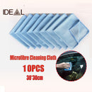 nzmegabuy 10 pack of blue microfibre cleaning cloths for streak-free glass, car, and kitchen surfaces