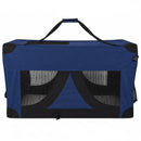 nzmegabuy blue portable soft dog travel crate with mesh ventilation panels and reinforced corners