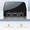 nzmegabuy Bluetooth 5.3 transmitter and receiver adapter with RX and TX ports and USB-C charging port