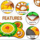 nzmegabuy bone-shaped dog snuffle mat with flower design, squeaker, and non-slip base for interactive slow feeding.