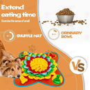 nzmegabuy bone-shaped polar fleece snuffle mat for dogs showing slow feeding benefits compared to a standard bowl