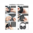 nzmegabuy installation guide for Bose QC45 replacement leather ear pads showing step-by-step cushion attachment