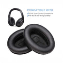 nzmegabuy replacement black leather ear pads for Bose QC45 headphones with memory foam for comfort and noise isolation