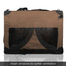 nzmegabuy brown portable soft dog travel crate with mesh ventilation panels and durable waterproof polyester fabric