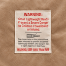 nzmegabuy LAZY BEAN brown velvet floor cushion cover safety warning label with zipper instructions
