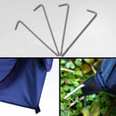 nzmegabuy camping tent mounting stakes and blue polyester fabric corner detail for secure outdoor setup
