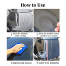 nzmegabuy car ceramic coating application guide showing four steps to clean, spray, wipe, and polish vehicle paint