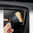 nzmegabuy 3-piece car interior detailing brush with soft bristles cleaning a vehicle dashboard air vent