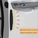 nzmegabuy black PVC car door edge protector strip installed on a white vehicle door to prevent scratches