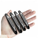 nzmegabuy 4-pack black and silver PVC car door edge protectors held in a hand for scale