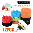 nzmegabuy 12-piece 5-inch car polishing and buffing sponge pad kit with drill attachment for professional detailing