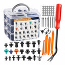 nzmegabuy 635-piece car trim fastener kit with assorted black plastic clips, removal tools, and storage box
