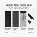 nzmegabuy caravan drawbar tow hitch cover features waterproof black oxford fabric with UV protection and windproof buckles