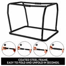 nzmegabuy collapsible dog crate showing the sturdy black powder-coated steel frame and quick-fold assembly steps