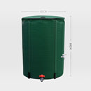nzmegabuy 225L green collapsible rain water tank made of UV-resistant PVC with a spigot and overflow outlet