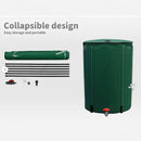 nzmegabuy 225L green collapsible rain water tank with PVC support rods, filter, and spigot for garden irrigation