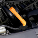 nzmegabuy 15-piece car radiator coolant refill funnel kit with orange extension attached to a vehicle engine
