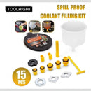 nzmegabuy 15-piece spill-proof car radiator coolant refill funnel kit with various adapters and extensions