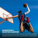 nzmegabuy cooling UV arm sleeves worn by a basketball player jumping to shoot a hoop against a clear blue sky