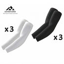 nzmegabuy cooling UV arm sleeves in black and white, set of three pairs for sports, cycling, and outdoor sun protection