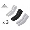 nzmegabuy cooling UV arm sleeves in white, black, and grey for sports and outdoor sun protection