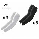 nzmegabuy cooling UV arm sleeves in black and white, set of three pairs for sports, cycling, and outdoor sun protection