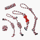 nzmegabuy 6-pack of red, green, and white cotton rope dog chew toys for dental health and aggressive chewers