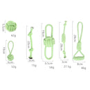 nzmegabuy 5-piece set of light green cotton rope dog toys for aggressive chewers with various shapes and dimensions