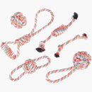 nzmegabuy 6-pack of multi-colored cotton rope dog toys for aggressive chewers, including tug and dental floss designs.