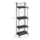 nzmegabuy CREAVITA 4-tier black steel plant stand with decorative scrollwork and dimensions shown