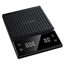 nzmegabuy black digital coffee scale with timer and textured weighing platform for precise pour-over brewing
