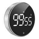 nzmegabuy digital kitchen timer with a round black LED display and silver textured twist control dial