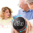 nzmegabuy digital kitchen timer with LED display and twist control being adjusted by hand near a child and senior