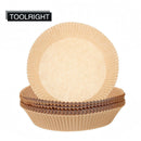 nzmegabuy 100-pack of round disposable brown parchment paper liners for air fryers with a fluted edge design