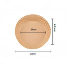 nzmegabuy 100-pack disposable round brown paper air fryer liners with 20cm base and 4.5cm height dimensions