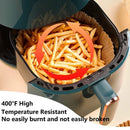 nzmegabuy disposable paper liners inside an air fryer basket filled with golden crispy french fries