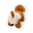 nzmegabuy disposable leakproof dog diaper with cute footprint pattern worn by a brown plush toy dog