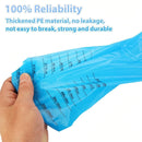nzmegabuy blue disposable sickness bag with measurement markings held in hand for travel and emergency use